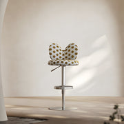 Modern Upholstered Adjustable Bar Stool with Petal Back 1 Piece